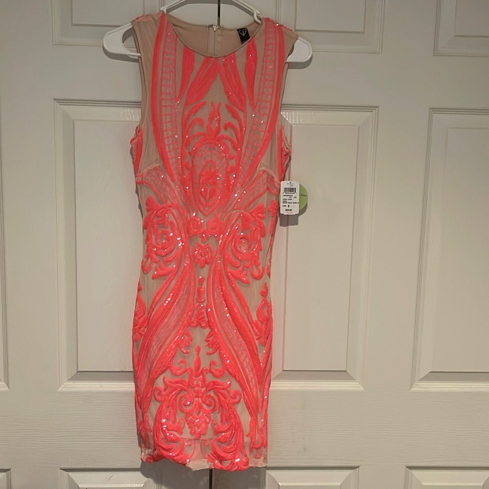 Nude sequined dress